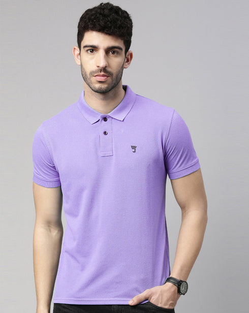 Lavender Solid Polo T-shirt
